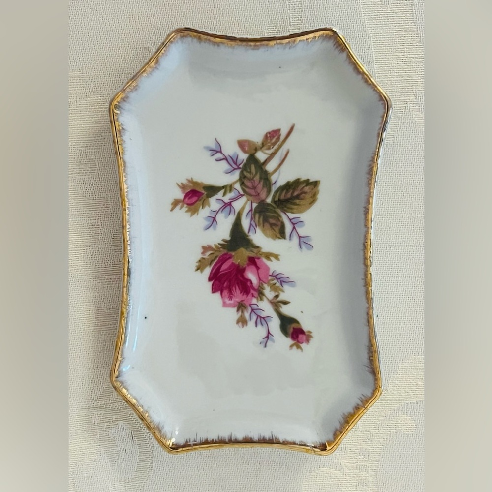 Elegant Vintage Floral Porcelain Hand Painted Japan Trinket Dishes - Picture 7 of 16